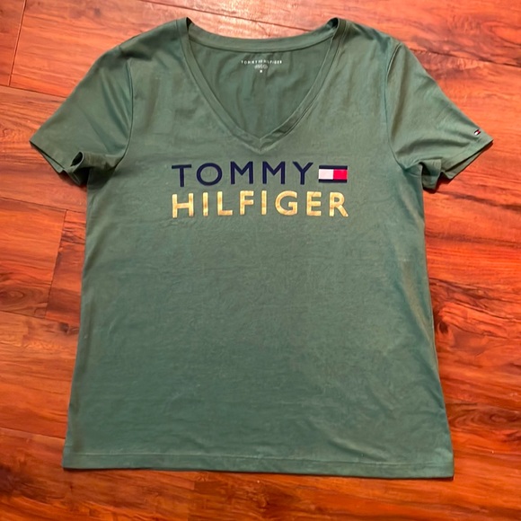 Women's Tommy Hilfiger V-Neck T-Shirt - Picture 1 of 4